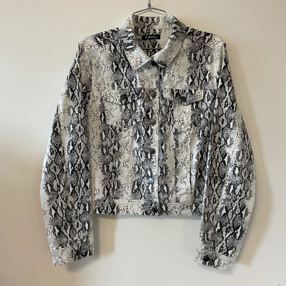 Snake print denim jacket